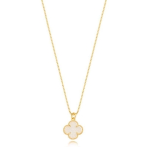 Colar  Trevo Branco Ouro
