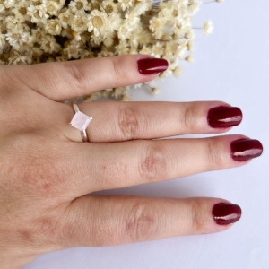 Anel Zirconia Quadrada 6mm