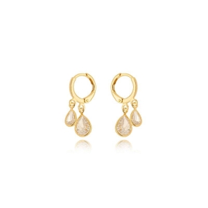 Brinco Argola 2 Zirconias Balão