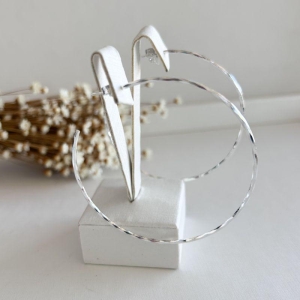 Brinco Argola Diamantada 7cm