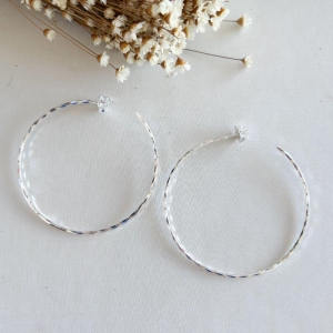 Brinco Argola Trançada Prata 4,5cm