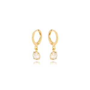 Brinco Argola Zirconia Redonda