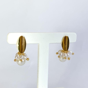 Brinco Base Escovada c/ Pérolas