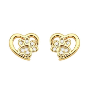 Brinco Coração Patinha Cravejada