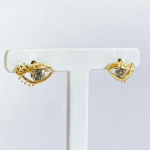 Brinco Olho Grego c/ Zirconia ao Centro