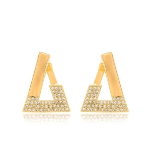 Brinco Triangulo Cravejado Atemporal