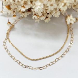 Pulseira Dupla Orvalho e Corações