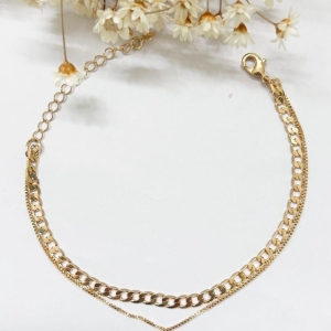 Pulseira Dupla Veneziana e Groumet