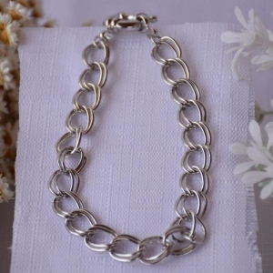 Pulseira Elos Duplos Rodio Branco