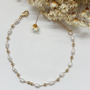 Pulseira Perola Circular e Esfera