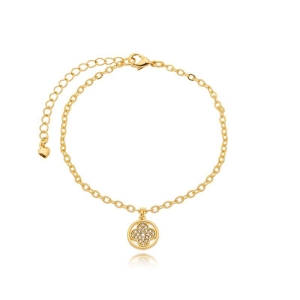 Pulseira Pingente Trevo Cravejado