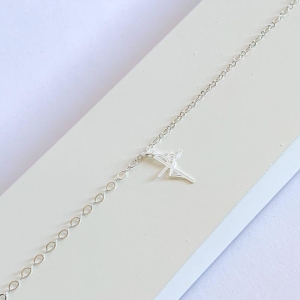 Tornozeleira Escrita Fé Prata