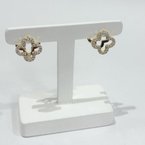 Brinco Argola Trevo Cravejado G