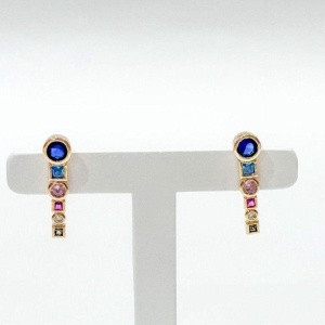 Brinco Ear Cuff Tons Azuis e Lilas