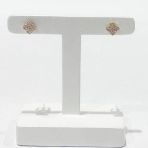 Brinco Mini Trevo Cravejado Ouro