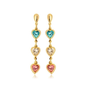 Brinco Pendente Coração Colors