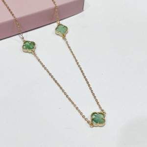 Colar Longo Trevo Verde