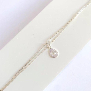 Pulseira Dupla Pingente Gota Cristal
