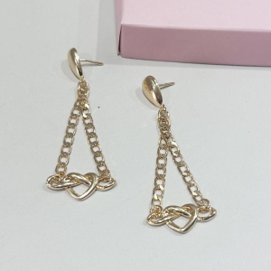 Brinco Coração Trançado Ouro