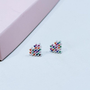 Brinco Coração Pequeno Colors Prata