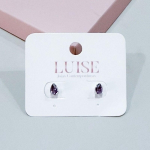 Brinco Gota Lilas Prata