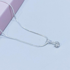 Colar Pingente Ponto de Luz 4mm Prata