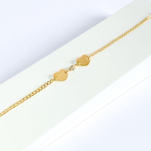 Pulseira 2 Corações e 1 Zirconia
