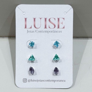 Brinco Trio Colors Prata