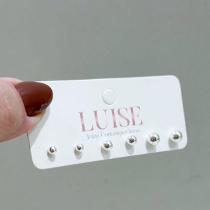 Brinco Trio Esfera Lisa Prata