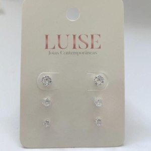 Brinco Trio Ponto de Luz Prata