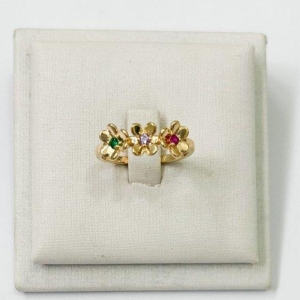 Anel Flores com Zirconias Colors