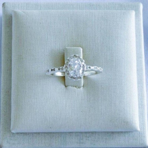 Anel Solitario Luxo Desing Princesa Prata