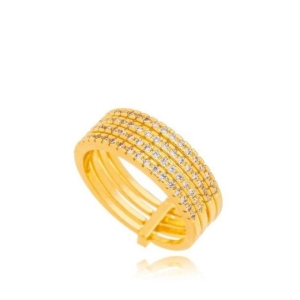 Anel Triplo Cristal