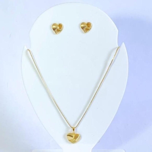 Conjunto Coração Trançado Ouro