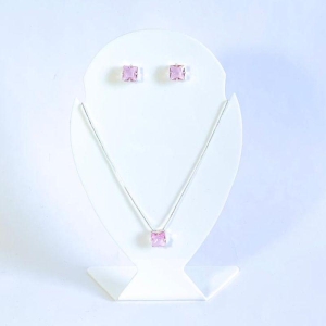 Conjunto Quadrado Rosa Prata