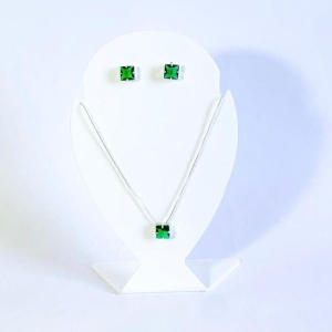 Conjunto Quadrado Verde Prata