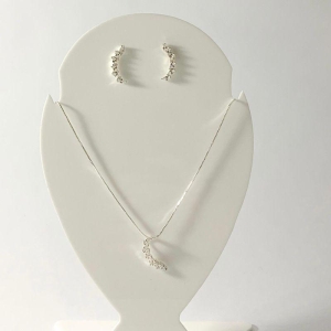 Conjunto Virgula Cravejado Prata