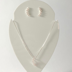 Conjunto Virgula Cravejado Prata