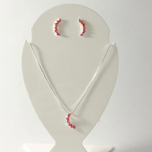 Conjunto Virgula Cravejado Prata