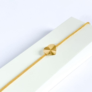 Pulseira Cano e Coração Batido Ouro