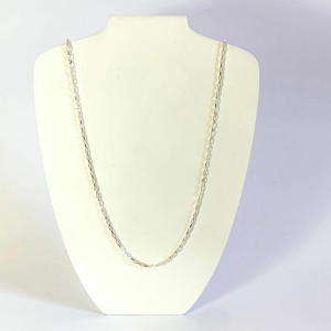 Colar Masculino Blocos 3mm 60cm  Prata