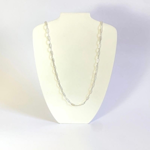 Colar Masculino Blocos 3mm 60cm Prata