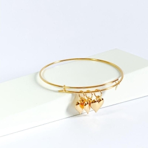 Pulseira Bracelete Tres Corações Cheios