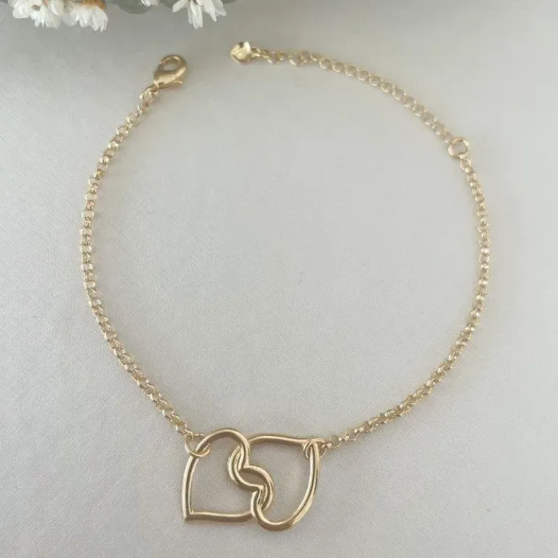 Pulseira Dois Corações