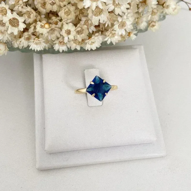 Anel Zirconia Quadrada