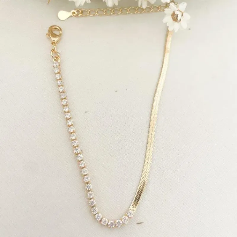Pulseira Riviera Cristal e Fita