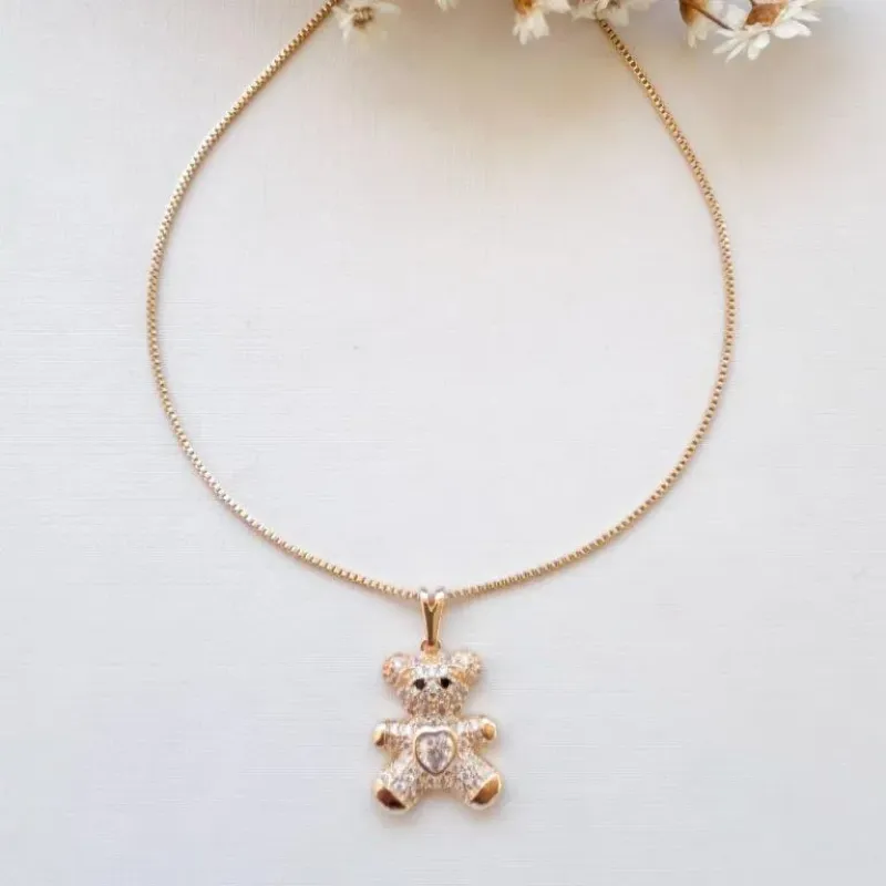 Colar Urso Cravejado