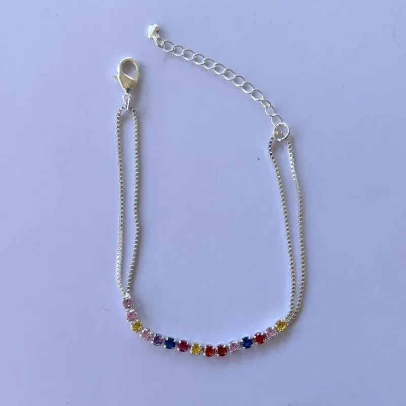 Pulseira Dupla com Cristais Colors