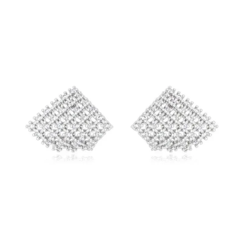 Brinco Tela Cravejada Cristal