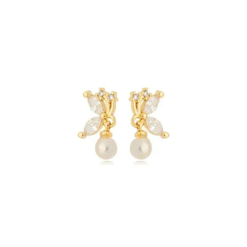 Brinco Zirconia e Pingente Pérola